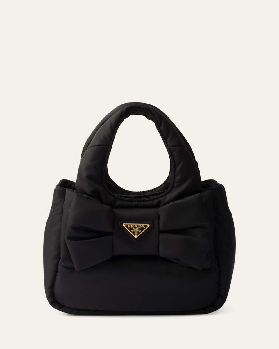 Bow Re-Nylon Top-Handle Bag